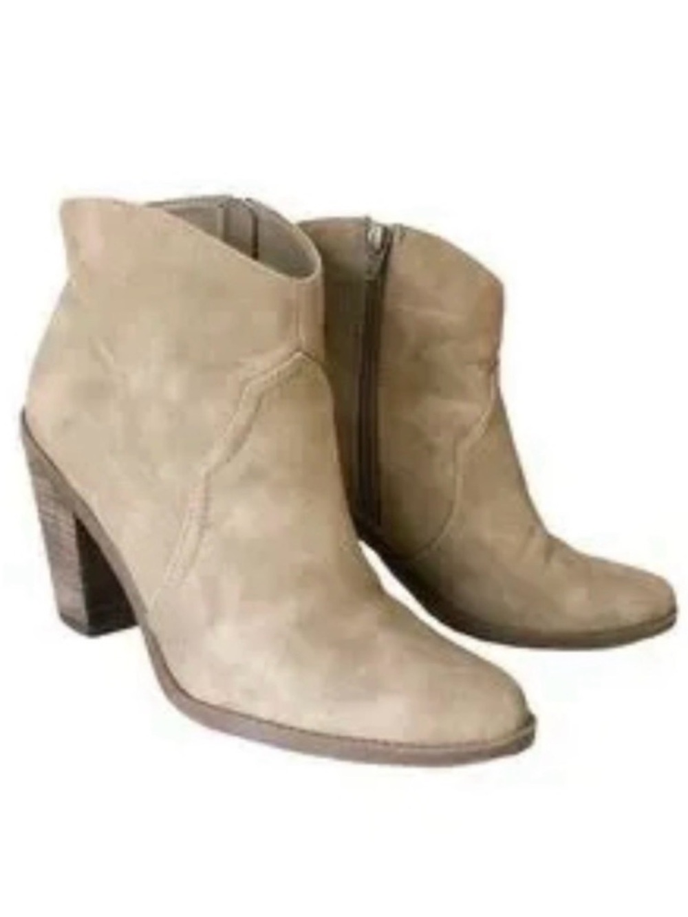 Dolce Vita Brown Cowboy Ankle Booties with Block Heel - 8